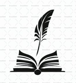 Offenes Buch und Feder